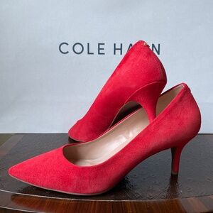 COLE HAAN The Go-To Park Red Suede Pump SHOES Size 11 US New